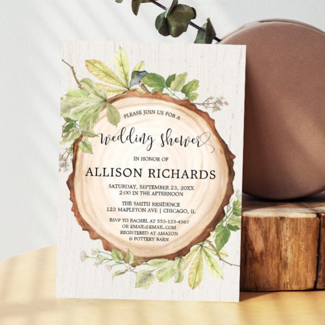 Rustic wedding shower forest woods invitation (Creator Uploaded)