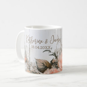 Rustic Wedding Sign with Custom Names and Date Coffee Mug
