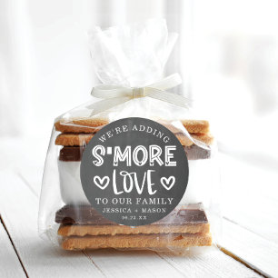 Rustic Wedding S'more Love Favour Classic Round St Classic Round Sticker
