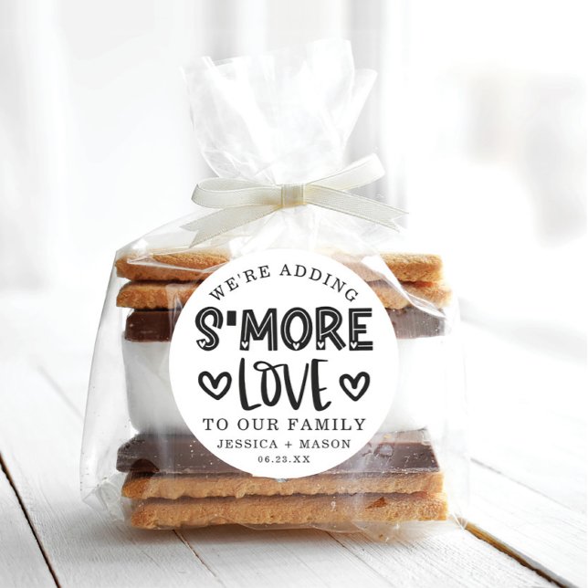 Rustic Wedding S'more Love Favour Classic Round St Sticker (Creator Uploaded)
