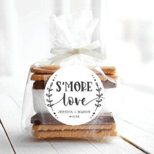 Rustic Wedding S'more Love Favour Classic Round Sticker