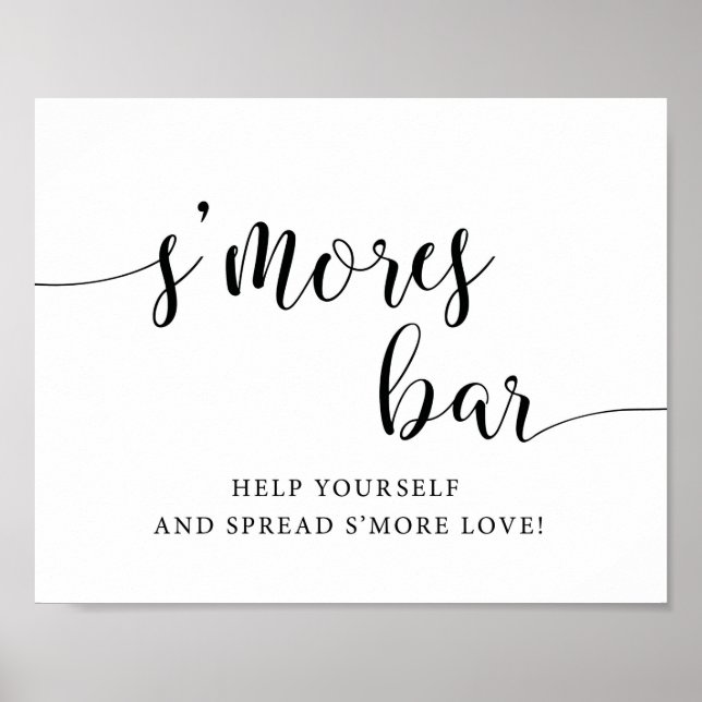 Rustic Wedding S'mores Bar Smore Love Sign (Front)