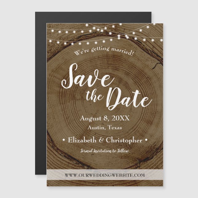 Rustic Wedding String Lights Magnetic (Front/Back)