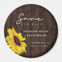 Rustic Wedding Sunflower Wood Design Save The Date
