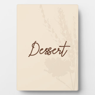 Rustic Wedding Table Card Dessert - Wheat Detail  Plaque