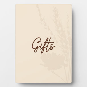 Rustic Wedding Table Card Gifts - Wheat Detail Plaque
