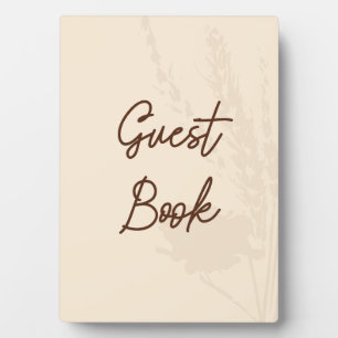 Rustic Wedding Table Card Guest Book Wheat Detail Plaque