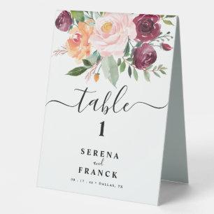 Rustic Wedding Table Tent Sign Double Sided
