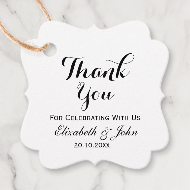 Rustic Wedding Thank You Favour Tags (Front)