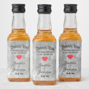  Rustic Wedding Thank You Gift Script Names Mini  Liquor Bottle Label