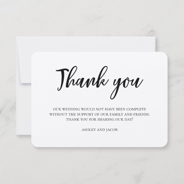 Rustic wedding thank you. Modern country note Invitation (Front)