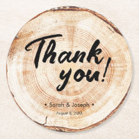Rustic Wedding Thank You Wood Grain Favour