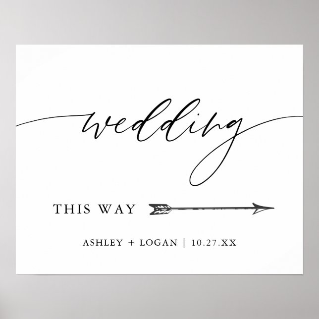 Rustic Wedding This Way Right Directional Sign (Front)