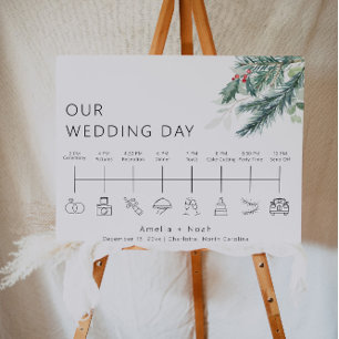 rustic wedding timeline welcome sign