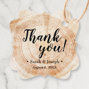  Rustic Wedding tree bark thank You Favour Tags