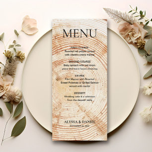 Rustic Wedding Tree Wood bark Grain  Menu