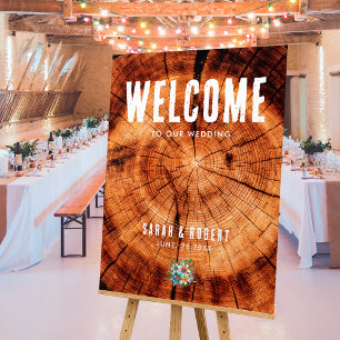 Rustic Wedding Vintage Wood Welcome to Our Wedding Poster