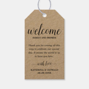 Rustic Wedding Welcome Favour Bags  Gift Tags