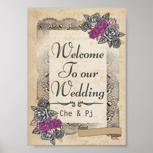 Rustic Wedding Welcome Sign (Front)