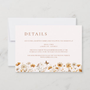 Rustic Wedding Wildflower Details Enclosure Card