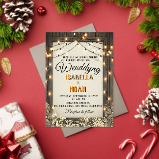 Rustic Wedding with Vintage Flowers and Foliage Acrylic Invitations