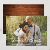 Rustic Wedding Wood Back Photo Love and Thanks