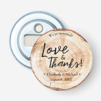 Rustic Wedding wood Cut Disc Love and Thanks
