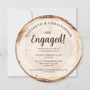 Rustic Wedding Wood Cut Grain Custom Invitation