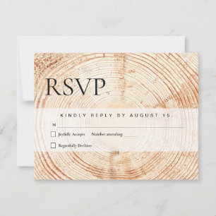 Rustic Wedding Wood Cut Slice Mail in Response