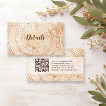 Rustic Wedding Wood Grain Details QR code Custom Enclosure Card<br><div class="desc">Set the stage for your rustic wedding and effortlessly share all the important details with our Rustic Wedding Wood Grain Details QR Code Template. This customisable enclosure card allows you to provide your guests with easy access to your wedding website and information using a convenient QR code. Designed with the...</div>