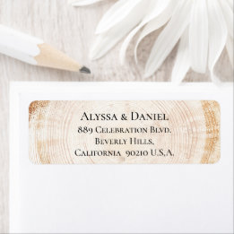 Rustic Wedding Wood grain tree bark ring Custom Return Address Label