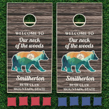 Rustic Welcome Bear Mountains Compass Family Name