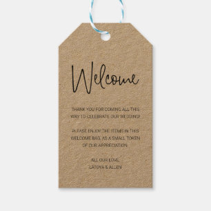 Rustic Welcome Gift Bag Or Basket Wedding Tags