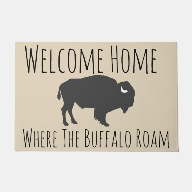 Rustic Welcome Home Buffalo Western Style Doormat (Front)