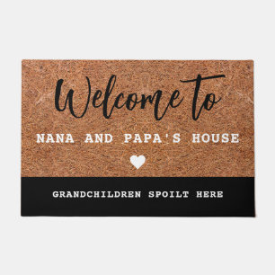 Rustic Welcome To Nana And Papa's House Coir  Doormat