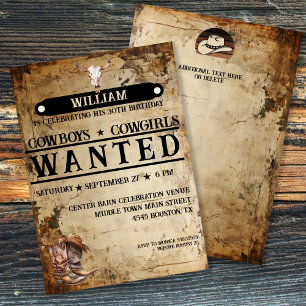 Rustic Western Birthday Invitation
