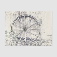 Rustic Western Black And White Wagon Wheel