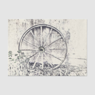  Rustic Western Black And White Wagon Wheel Tissue Paper