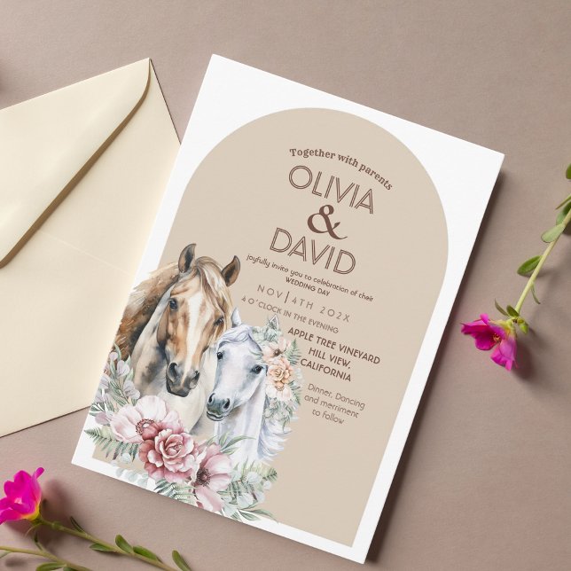 Rustic  Western Boho Floral Wedding Invitation (Creator Uploaded)