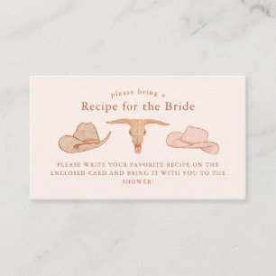 Rustic Western Bridal Shower Recipe Request  Enclosure Card