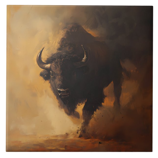 Rustic, Western Buffalo Accent Tile (Front)