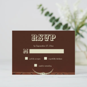 Rustic Western Bull Skull Wedding RSVP Enclosure Card