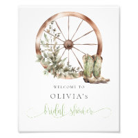 Rustic Western Calligraphic Bridal Shower Welcome