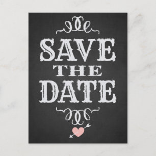 Rustic Western Chalkboard Save the Date Postcard