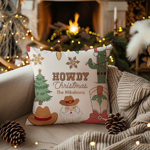 Rustic Western Christmas Cushion