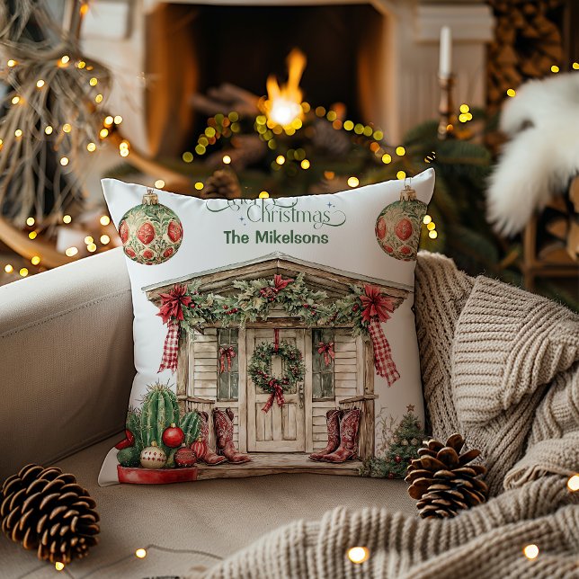 Rustic Western Christmas  Cushion (Creator Uploaded)