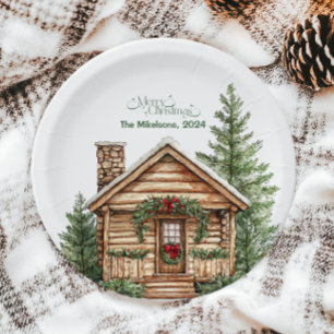 Rustic Western Christmas Paper Plate