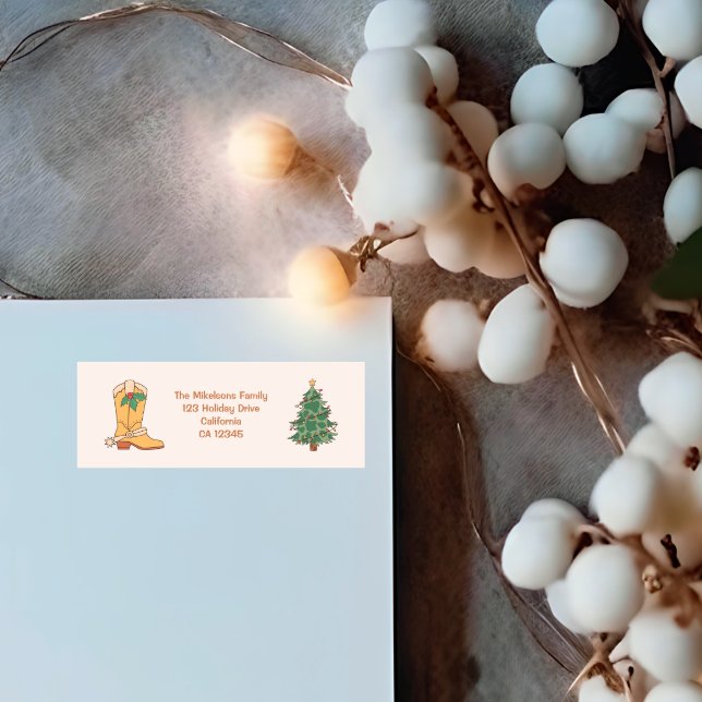 Rustic Western Christmas  Return Address Label (Creator Uploaded)