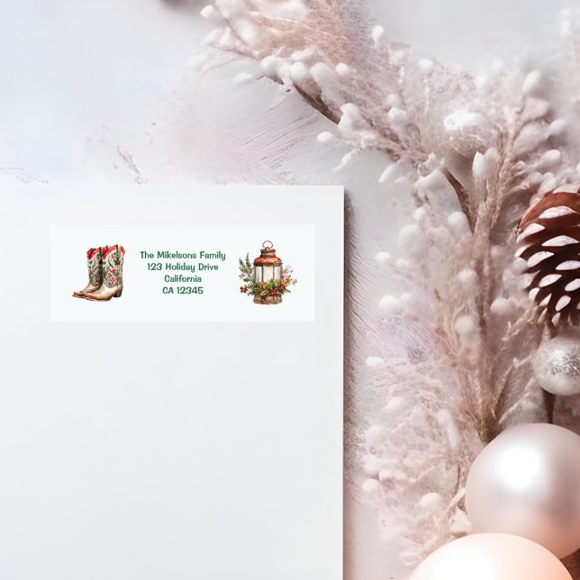 Rustic Western Christmas  Return Address Label (Creator Uploaded)