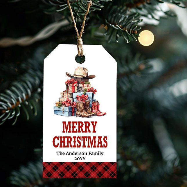 Rustic Western Christmas tag editable with name (Rustic Western Christmas tag editable with name)